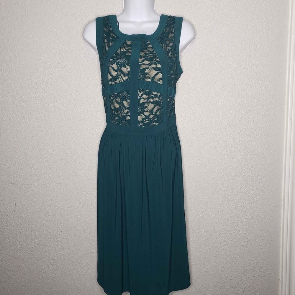 Morgan & Co Green Lace Dress 11/12